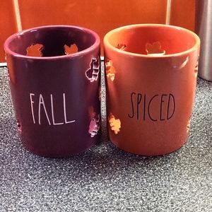 Rae Dunn Ceramic Tealight Pair Fall Spiced 🍂🍁